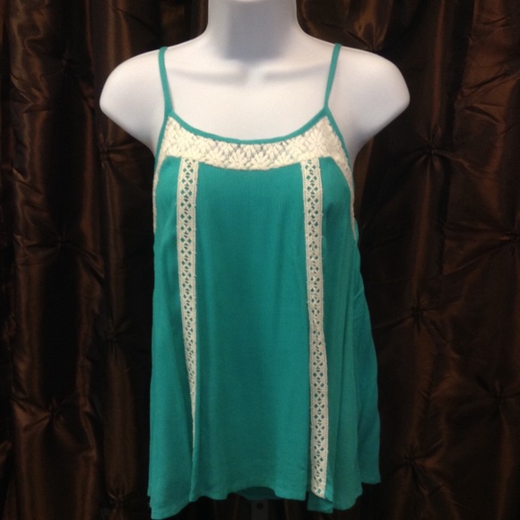 New Pretty Summer Top in Teal & Lace - Picture 1 of 2